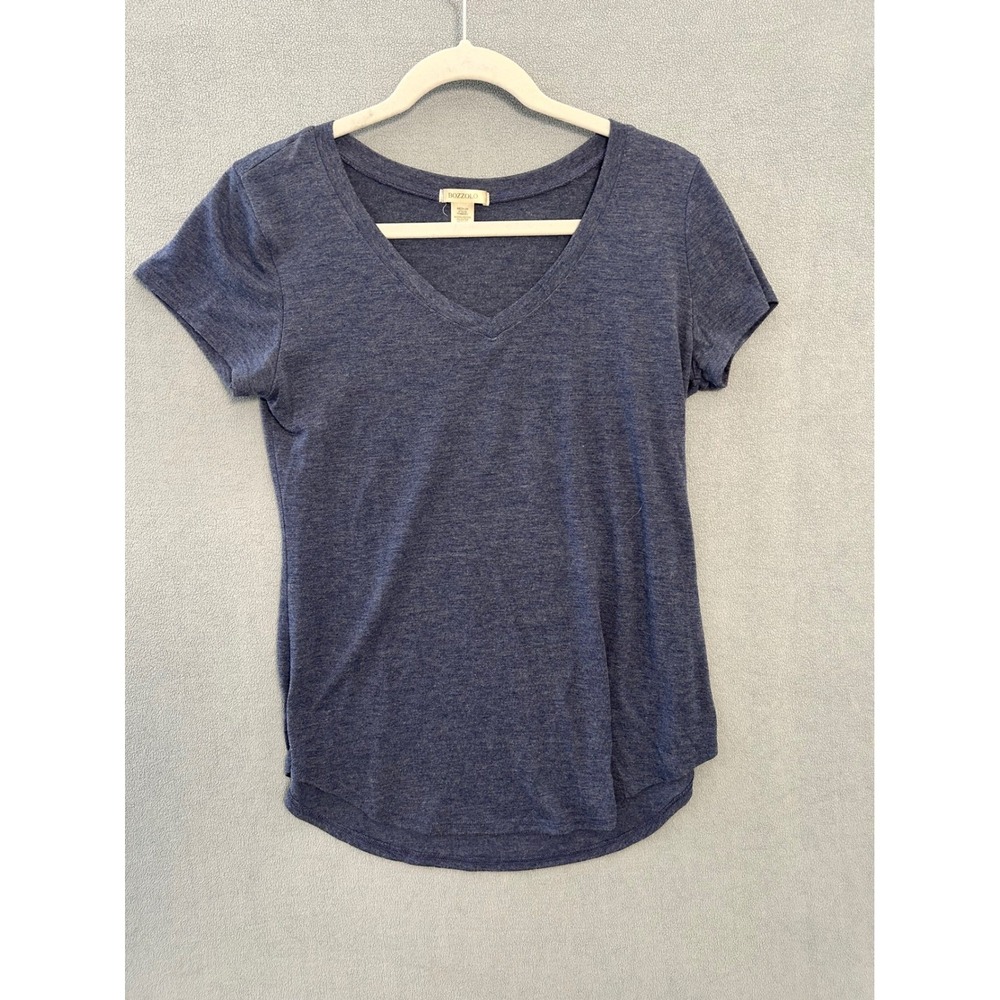Bozzolo Womens V-Neck Short Sleeve Heathered Navy Blue T-Shirt Medium RT22280